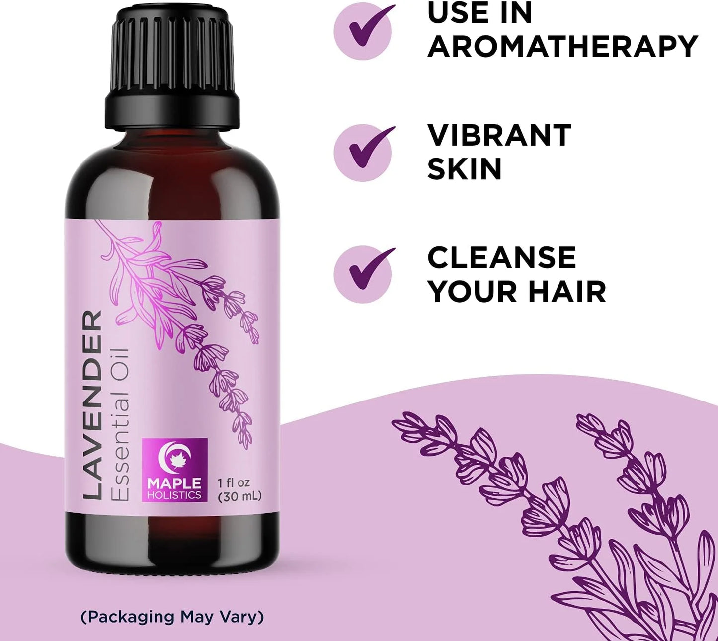 Pure Lavender Essential Oil - Premium Lavender Essential Oil for Hair Skin and Nails - Aromatherapy Lavender Oil for Diffusers Humidifiers and Linens plus Natural Bath Oil for Home Spa Self Care