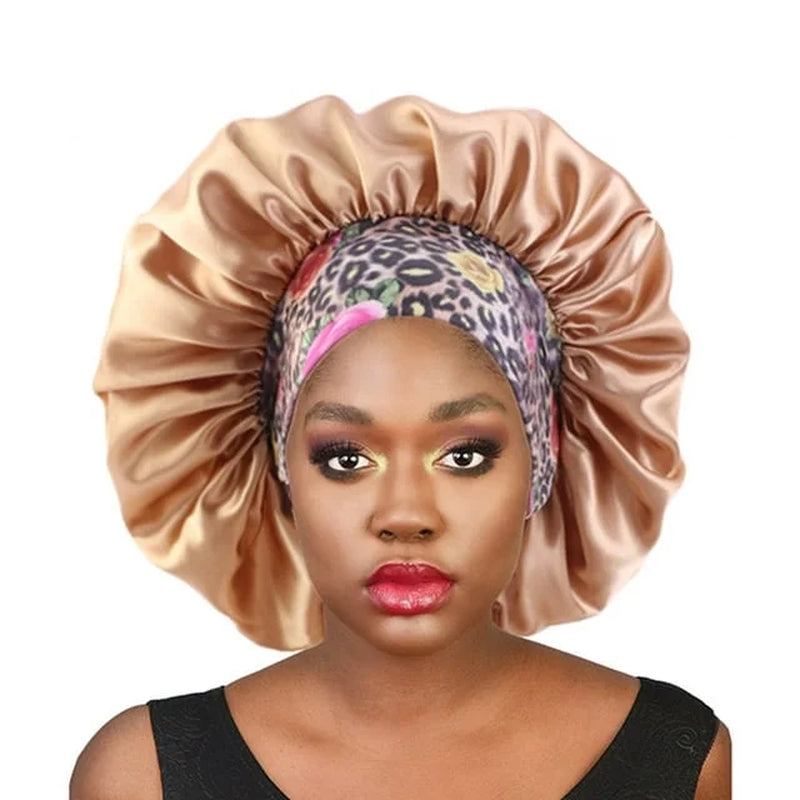 6 Pack Hair Bonnets for Women, Satin Hair Bonnet for Sleeping, Silk Bonnet for Curly Hair, Satin Bonnet for Black Women Big Capacity