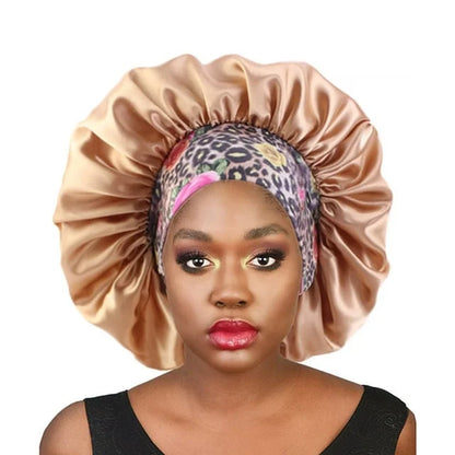 6 Pack Hair Bonnets for Women, Satin Hair Bonnet for Sleeping, Silk Bonnet for Curly Hair, Satin Bonnet for Black Women Big Capacity