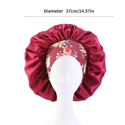 6 Pack Hair Bonnets for Women, Satin Hair Bonnet for Sleeping, Silk Bonnet for Curly Hair, Satin Bonnet for Black Women Big Capacity