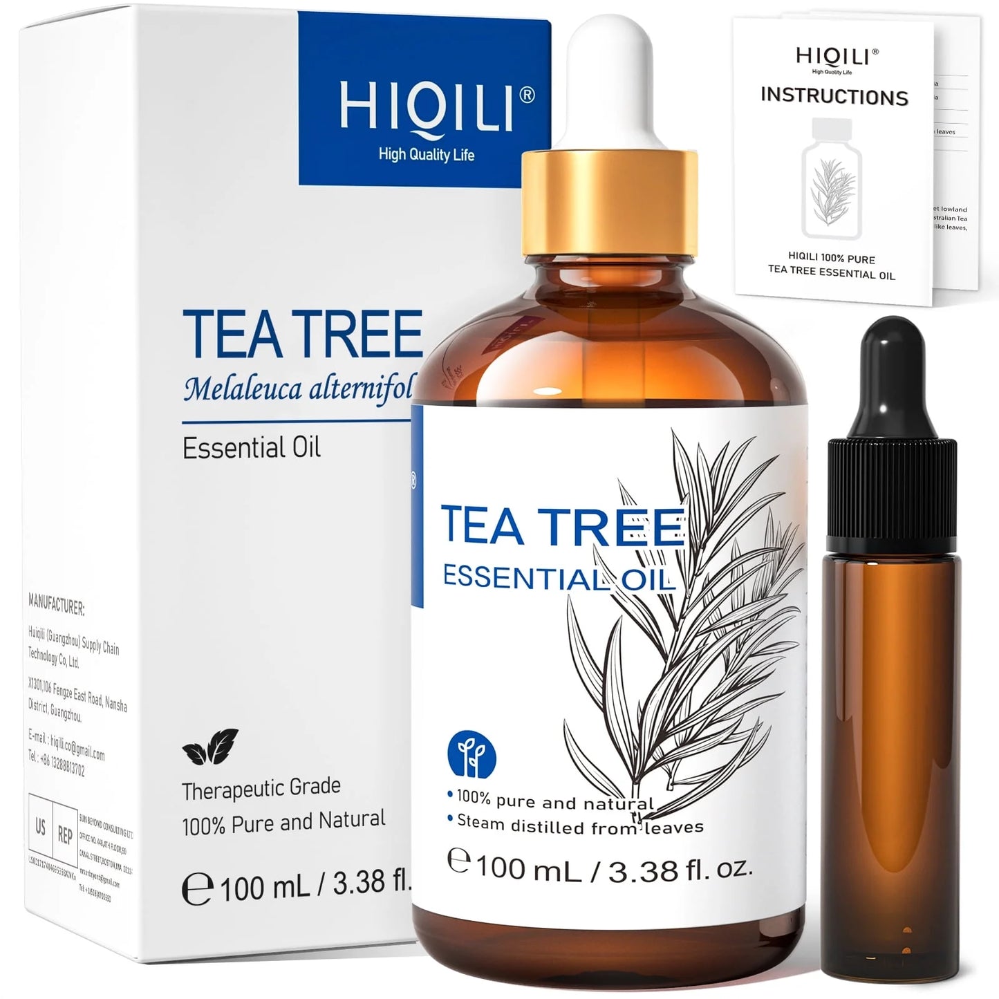 Tea Tree Essential Oil, Premium Pure Natural, for Skin, Hair, Bath, Diffuser, Purifier-100Ml
